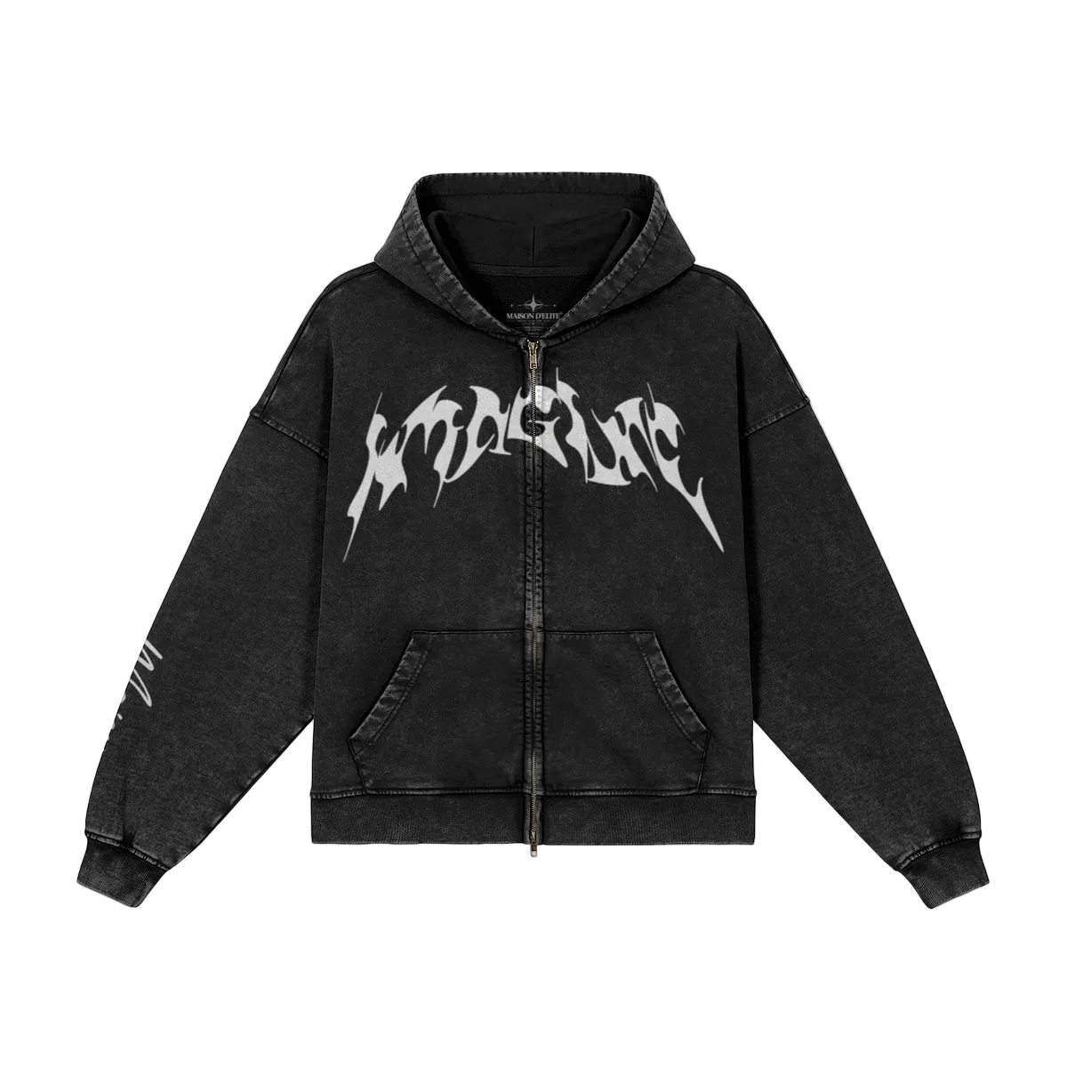 The Obsidian — black zip-up hoodie preview